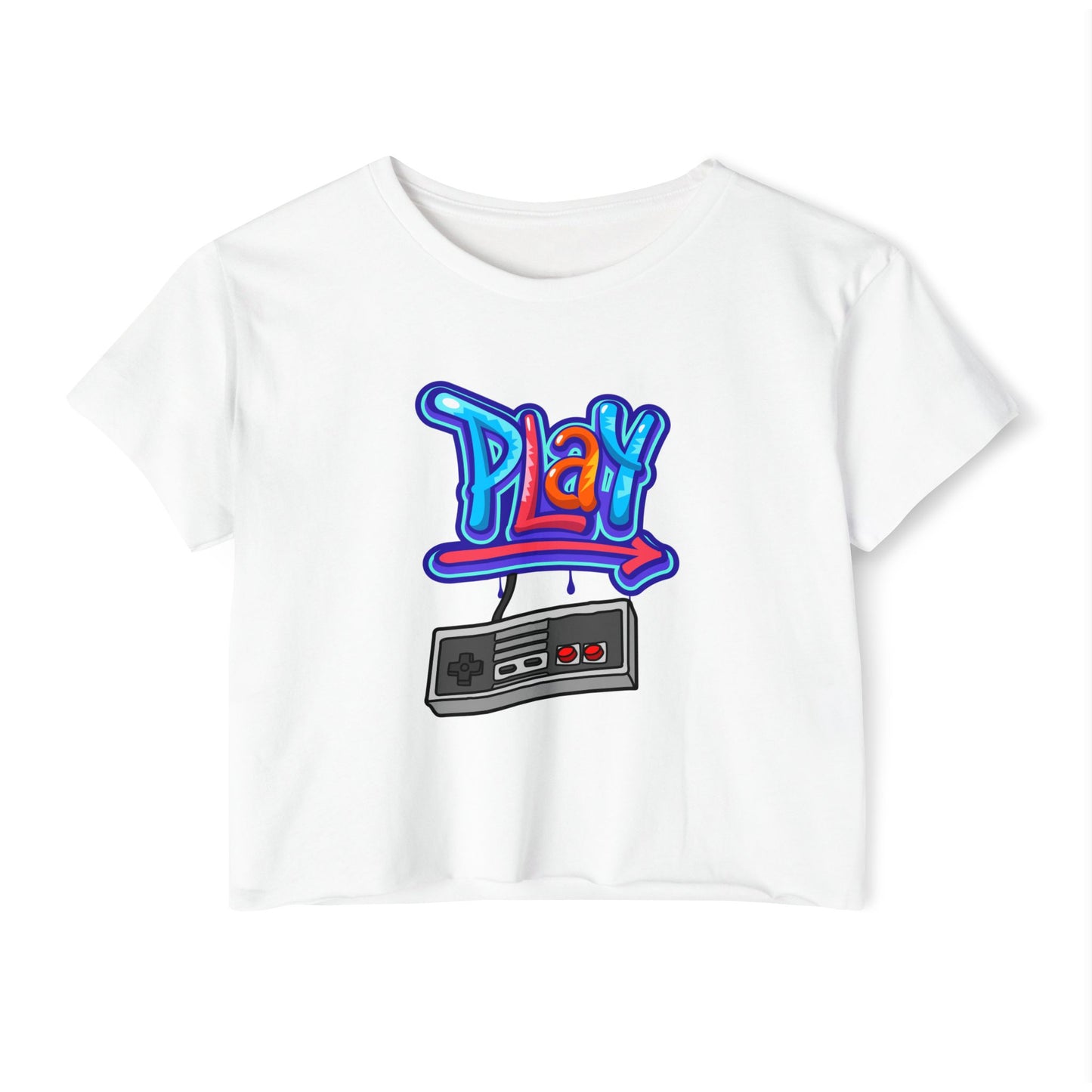 Retro Gaming Women's Festival Crop Top - 'Play' & 'Game Over' Designs