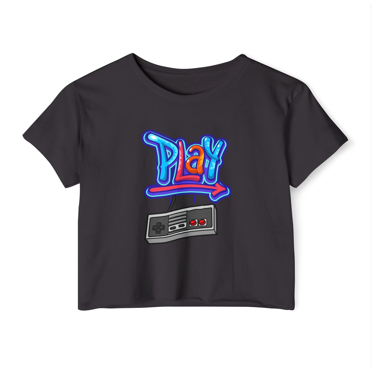 Retro Gaming Women's Festival Crop Top - 'Play' & 'Game Over' Designs