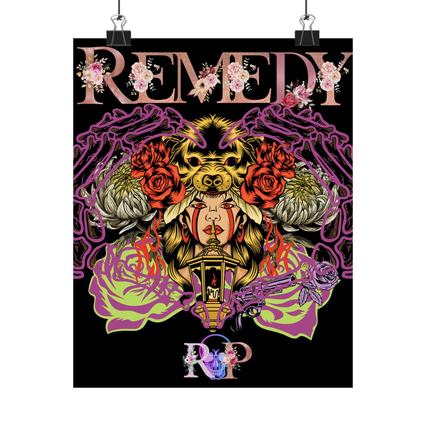 Vibrant Matte Vertical Poster - 'Remedy' Art for Home Decor