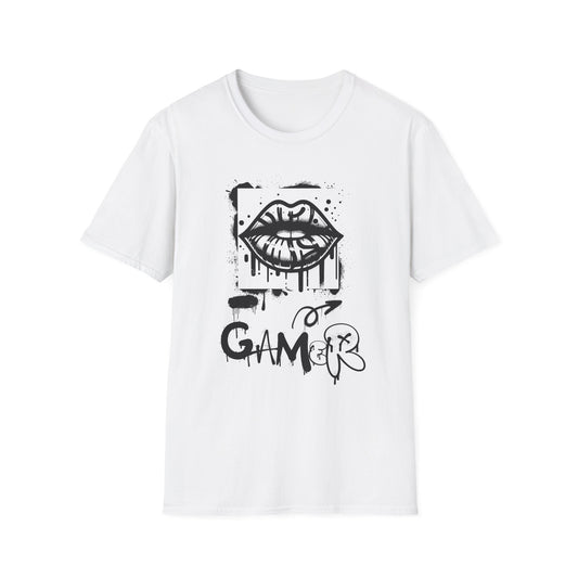 Urban Gamer Softstyle T-Shirt with Graffiti Lip Design